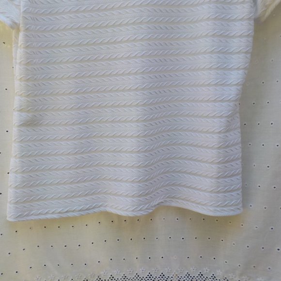NWT White short sleeve Dress Top with partial sheer stripes SZ XL - Picture 13 of 16